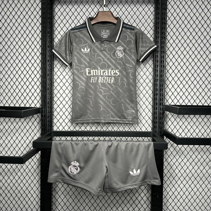 Conjunto Infantil Real Madrid cinza third 2024/25