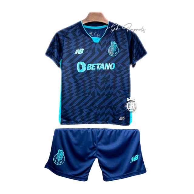 Conjunto infantil azul terceiro equipamento 2024/25