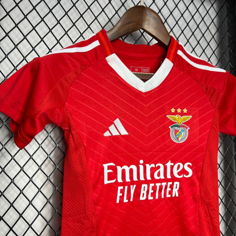 Conjunto infantil COM MEIAS Benfica vermelho Home 2024/25