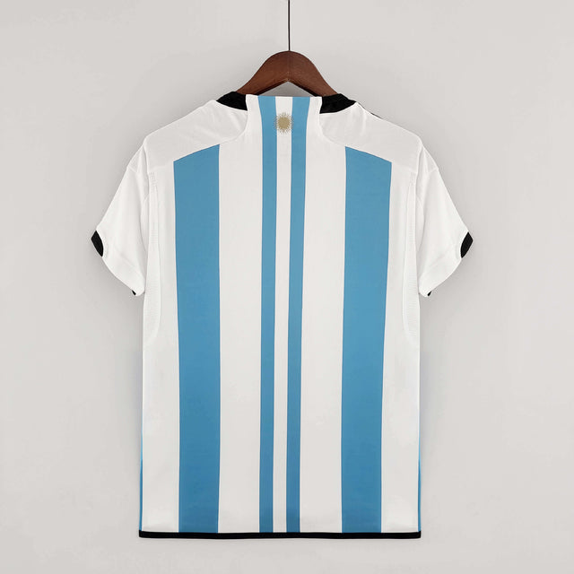 Camisola Seleção da Argentina I [Patch Copa do Mundo] 2022 - Azul e Branca