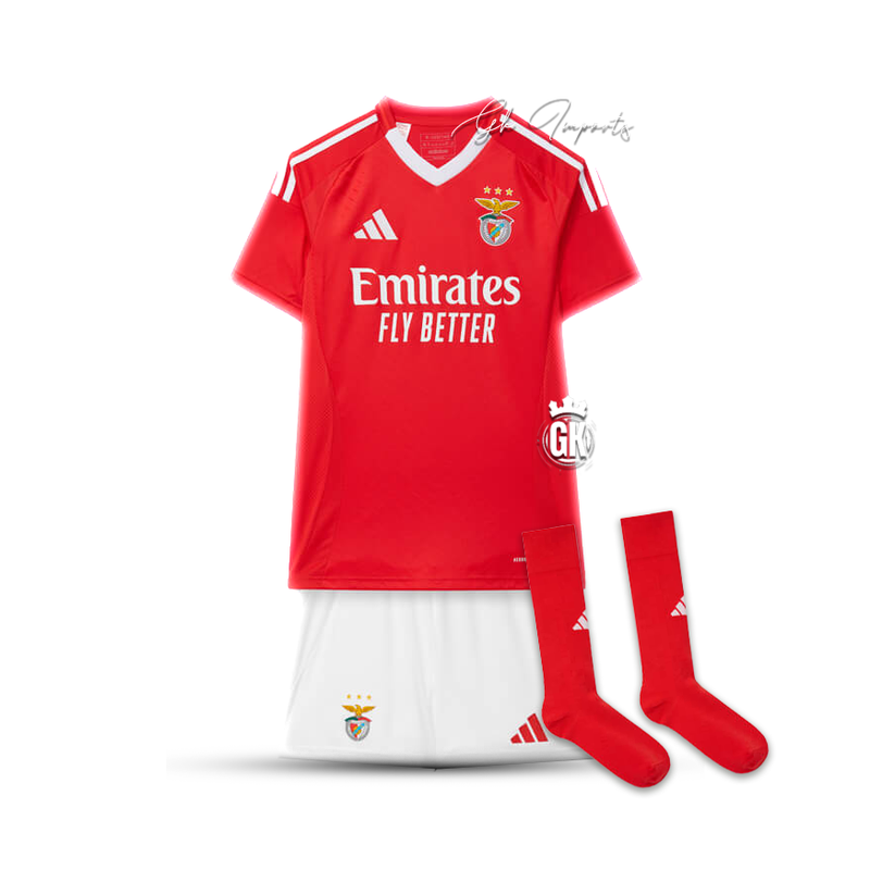 Conjunto infantil COM MEIAS Benfica vermelho Home 2024/25