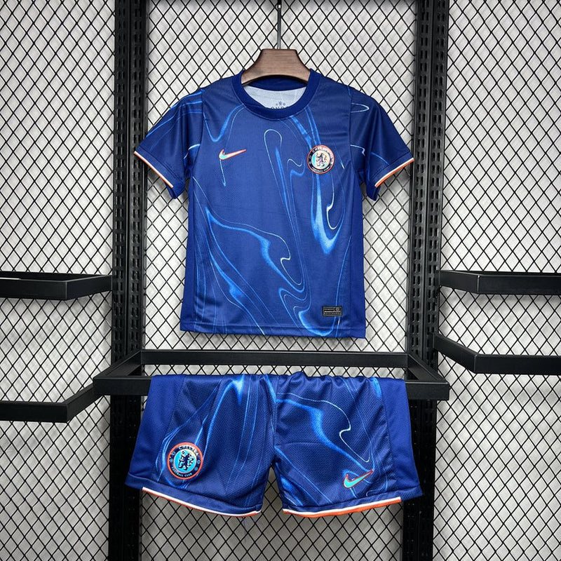 Conjunto infantil Chelsea home azul 2024/25