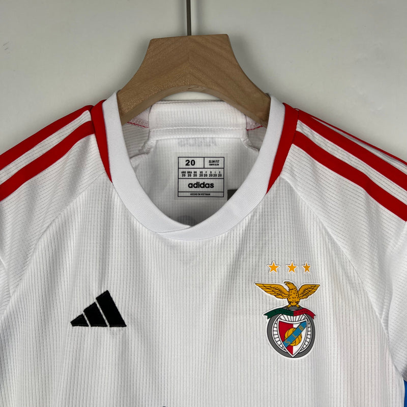 Conjunto infantil Benfica Branco 2023/24 Third - Calção preto