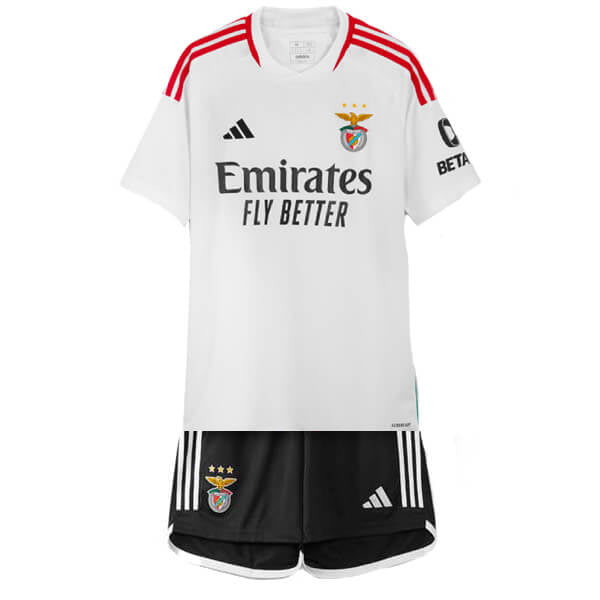 Conjunto infantil Benfica Branco 2023/24 Third - Calção preto