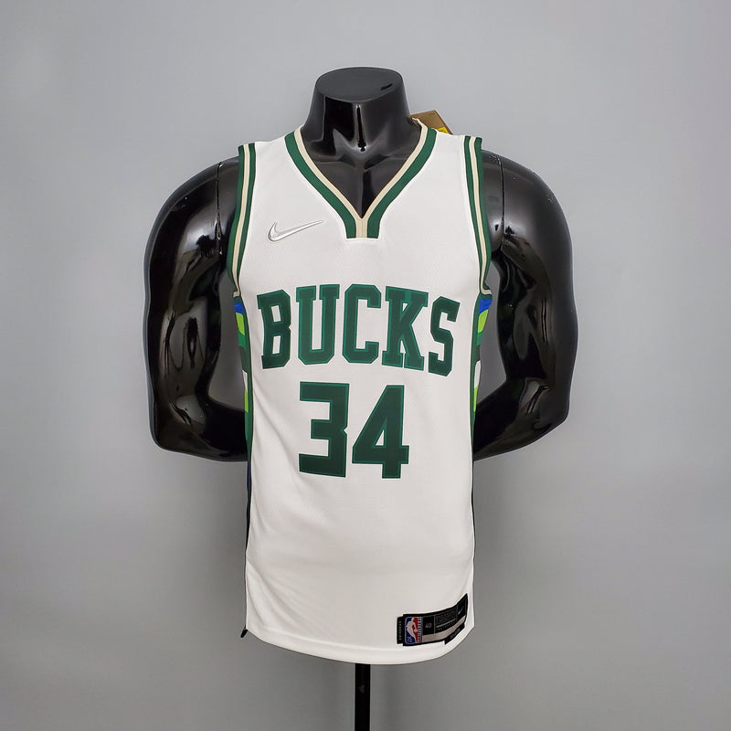 Regata Milwaukee Bucks Masculina - Branco