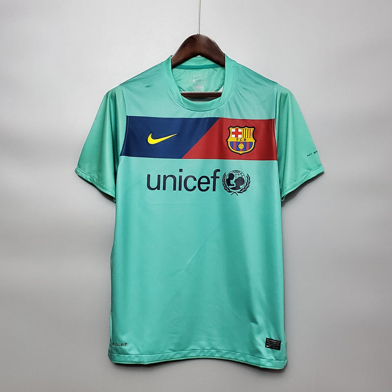 Camisola Barcelona Away 10/11 - Azul e Grená